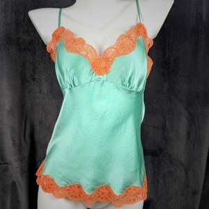 Vintage Gold Hawk Silk Lace Cami Y2K Fairycore Mermaid Whimsigoth Top M